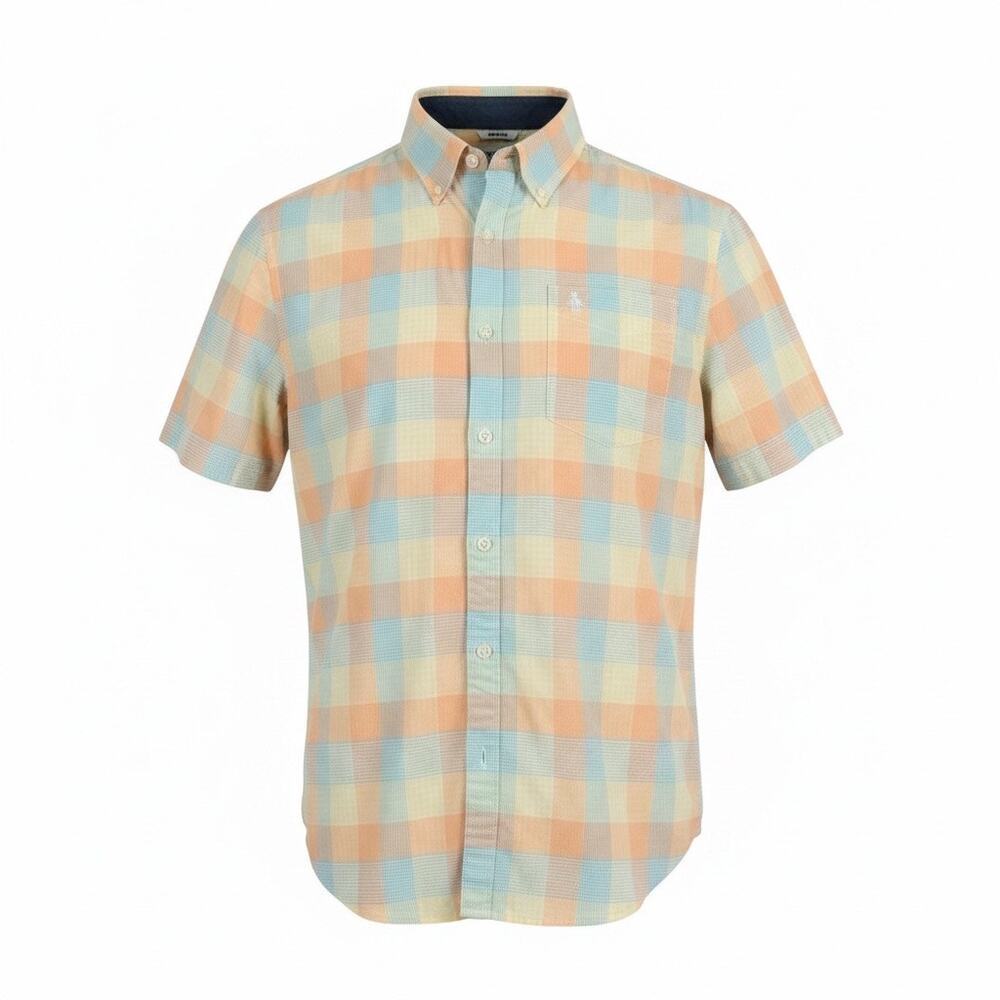 Original Penguin Heritage Slim Fit Pastel Plaid Button Up Shirt Large Preppy